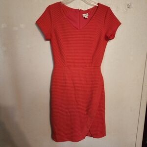 Cato Short Sleeve Lined Eyelet Orange Dress Zip In Back Size 8